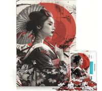 Adults Puzzles 1000 Piece Jigsaws Geisha Samurai Japanese, Fun Games, Family Activities, Unique Birthday And Xmas Gifts 50x75cm