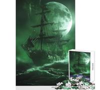 Adults Puzzles 1000 Piece Jigsaws Ghost Ship in The Storm Jigsaws for Adults Puzzle Hand Speed Race Every Piece Is Unique - Learning Educational Toys (50x75cm)