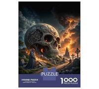 Adults Puzzles 1000 Piece Jigsaws Giant Skull in Fantasy Landscape Adult Jigsaw Puzzle Brain Teaser Game Stress Reliever for Is Ideal As A Gift 52x38cm/1000pcs