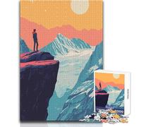 Adults Puzzles 1000 Piece Jigsaws Glacier Mountain Peak View Inspirational Nature Minimalist Art Illustration(Toy Intellectual Game A Work of Art Educational Toy Size 38x52cm
