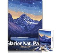 Adults Puzzles 1000 Piece Jigsaws Glacier National Park Montana Landscape Art Toy Intellectual Game A Work of Art Educational Toy Size 38x52cm