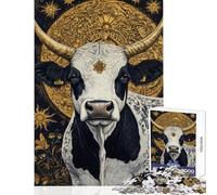 Adults Puzzles 1000 Piece Jigsaws Golden Bull Majesty - Practical Game Staycation Kill Time Anti-Stress Toys Artists' Collection, Fine Arts (50X75cm)