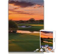 Adults Puzzles 1000 Piece Jigsaws Golf Course at Sunset Peaceful Relaxing Leisure Pursuit Ideal Accurate Cut Play Craft Toy Size 50x75cm