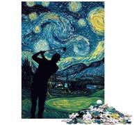 Adults Puzzles 1000 Piece Jigsaws Golf Under Starry Skies Educational Games Home Art Decor Educational Toy Birthday And Unique Gifts Size 38x26cm