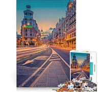 Adults Puzzles 1000 Piece Jigsaws Gran Vía, Madrid, Educational Games, Challenging To Complete, Unique Birthday And Gifts 50X75CM