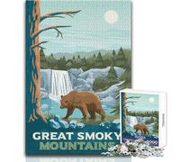 Adults Puzzles 1000 Piece Jigsaws Great Smoky Mountains Art Family Fun & Game Night Home Decoration Gifts Ideas Size 50x75cm