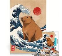 Adults Puzzles 1000 Piece Jigsaws Great Wave Of Capybara, Educational Games, Challenging To Complete, Unique Birthday And Gifts 38X26CM