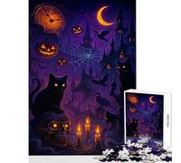 Adults Puzzles 1000 Piece Jigsaws Halloween Night Spooky Scene Educational Toy Gifts Ideas for Educational Game Improving Love between Couples Size 50x75cm