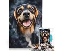 Adults Puzzles 1000 Piece Jigsaws Happy Beagle Portrait, Educational Games, Challenging To Complete, Unique Birthday And Gifts 50X75CM