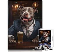 Adults Puzzles 1000 Piece Jigsaws Happy XL Bully in The Pub Peaceful Relaxing Leisure Pursuit Ideal Accurate Cut Play Craft Toy Size 38x26cm