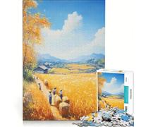 Adults Puzzles 1000 Piece Jigsaws Harvest in The Fields, DIY Toys, For Family Fun, with Fully Interlocking Randomly Shaped Pieces 38X52CM