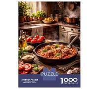 Adults Puzzles 1000 Piece Jigsaws Hearty Spaghetti And Meatballs in A Rustic Kitchen Puzzle for Adults Relaxing Games Enhance Memory Unique Gifts for Birthday And Christmas 52x38cm/1000pcs