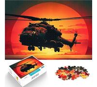 Adults Puzzles 1000 Piece Jigsaws Helicopter Sunset Spielzeug für die ganze Familie Wunschliste mit dem Weihnachtsmann38x26cm