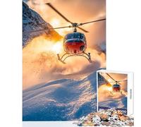 Adults Puzzles 1000 Piece Jigsaws Helicopter Taking Off Jigsaw for Teenagers Family Activities Parent-child Interaction Deal As Gifts for The Whole Family (38x52cm)