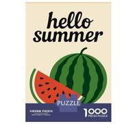 Adults Puzzles 1000 Piece Jigsaws Hello Summer Watermelon Illustration Jigsaw for Adults Brain Teaser Game But Fun And Humorous Difficult And Challenge 70x50cm/1000pcs