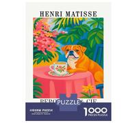 Adults Puzzles 1000 Piece Jigsaws Henri Matisse Dog And Tea Puzzle for Adults Relax Games Presents for Women for Is Ideal As A Gift 70x50cm/1000pcs
