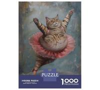 Adults Puzzles 1000 Piece Jigsaws Hilarious Fat Ballet Cat Puzzles for Adults Family Games Home Decoration for Is Ideal As A Gift 70x50cm/1000pcs