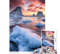 Adults Puzzles 1000 Piece Jigsaws Iceberg Sunset Jigsaws for Adults Puzzle Hand Speed Race Every Piece Is Unique - Learning Educational Toys (38x26cm)