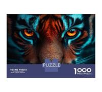 Adults Puzzles 1000 Piece Jigsaws Intense Tiger Gaze Jigsaw for Adults Family Games Pattern Assembly Difficult And Challenge 38x26cm/1000pcs
