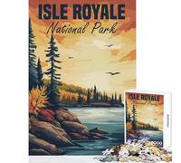 Adults Puzzles 1000 Piece Jigsaws Isle Royale National Park Poster Home Decoration Toys Gift For Birthdays Family Games Improving Love between Couples Size 50x75cm