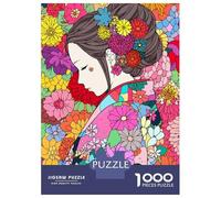 Adults Puzzles 1000 Piece Jigsaws Japanese Kimono Girl Zen Puzzle for Adults Toy Wall Decor Presents for Women Unique Gifts for Birthday And Christmas 52x38cm/1000pcs
