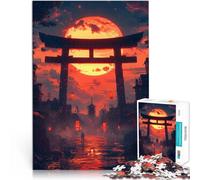 Adults Puzzles 1000 Piece Jigsaws Japanese Sunset Gate for Educational Game Challenge Toy Secret Santa Gifts 50x70cm