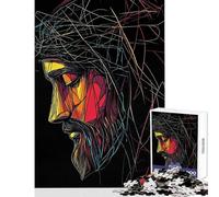 Adults Puzzles 1000 Piece Jigsaws Jesus Christ Abstract Portrait Hands-on Game Home Decoration Educational Toy Birthday And Unique Gifts (38x26cm)