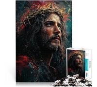 Adults Puzzles 1000 Piece Jigsaws Jesus Christ Portrait Stressabbau-Spielzeug Verbessern Sie das Gedächtnis52x38cm