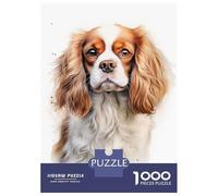 Adults Puzzles 1000 Piece Jigsaws King Charles Spaniel Dog Puzzles for Adults Family Games Home Decoration for Is Ideal As A Gift 52x38cm/1000pcs