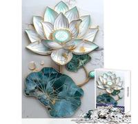 Adults Puzzles 1000 Piece Jigsaws Kintsugi Lotus Art Educational Toy Gifts Ideas for Educational Game Improving Love between Couples Size 38x52cm