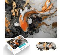 Adults Puzzles 1000 Piece Jigsaws Koi Fish Marble Art Pädagogisches Familienspiel Tolle Geschenke und Spielzeuge75x50cm