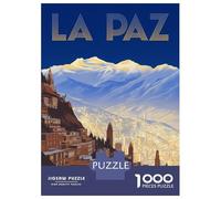 Adults Puzzles 1000 Piece Jigsaws La Paz Cityscape with Mountains Puzzle for Adults Relax Games Presents for Women for Is Ideal As A Gift 70x50cm/1000pcs