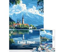 Adults Puzzles 1000 Piece Jigsaws Lake Bled, Slovenia Toy Wall Decor Gift For Birthdays Educational Game with Fully Interlocking Randomly Shaped Pieces Size 50x75cm