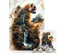 Adults Puzzles 1000 Piece Jigsaws Lemur's Hidden Eden Practical Game Staycation Kill Time Anti-Stress Toys Artists' Collection, Fine Arts (38X26cm)