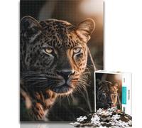 Adults Puzzles 1000 Piece Jigsaws Leopard in Natural Light Brainteaser Family Games But Fun And Humorous Birthday Gift (size 38x26cm)