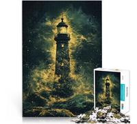 Adults Puzzles 1000 Piece Jigsaws Lighthouse in Storm Staycation: Zeit totschlagen Geschenke für Freunde und Familie75x50cm