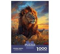 Adults Puzzles 1000 Piece Jigsaws Lion Majesty at Sunset Puzzle for Adults Toy Wall Decor Presents for Women Unique Gifts for Birthday And Christmas 38x26cm/1000pcs