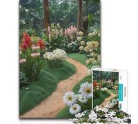 Adults Puzzles 1000 Piece Jigsaws Lush Garden Path with Flowers Educational Family Game Analysis And Logic Anti-Stress Toys 38x52cm(1000pcs)