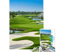 Adults Puzzles 1000 Piece Jigsaws Lush Green Golf Course Landscape Hands-on Game Toy Intellectual Game Gifts for Women Men Stress Reliever (Size 38x26cm)