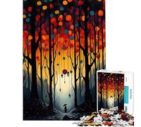 Adults Puzzles 1000 Piece Jigsaws Magical Infinity Forest Jigsaw 1000 Piece Anti-Stress Toys Home Art Decor Educational Family Game (38x26cm)