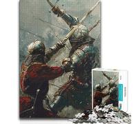 Adults Puzzles 1000 Piece Jigsaws Medieval Sword Fight Educational Family Game Analysis And Logic Anti-Stress Toys 38x52cm(1000pcs)