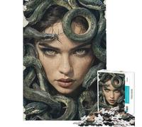 Adults Puzzles 1000 Piece Jigsaws Medusa Portrait Jigsaws for Adults Puzzle Hand Speed Race Every Piece Is Unique Learning Educational Toys (Size 38x52cm)