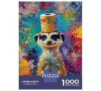 Adults Puzzles 1000 Piece Jigsaws Meerkat in A Roll Puzzle for Adults Toy Wall Decor Presents for Women Unique Gifts for Birthday And Christmas 38x26cm/1000pcs