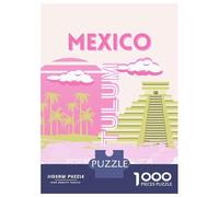 Adults Puzzles 1000 Piece Jigsaws Mexico Tulum Travel Adult Jigsaw Puzzle Brain Teaser Game Stress Reliever for Is Ideal As A Gift 52x38cm/1000pcs