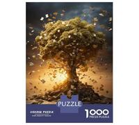 Adults Puzzles 1000 Piece Jigsaws Money Tree Financial Growth Symbol Puzzle for Adults Relax Games Presents for Women for Is Ideal As A Gift 52x38cm/1000pcs