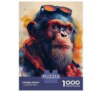 Adults Puzzles 1000 Piece Jigsaws Monkey And The Glasses Jigsaws for Adults Toy Wall Decor Difficult Challenge Difficult And Challenge 52x38cm/1000pcs