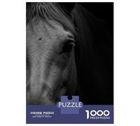 Adults Puzzles 1000 Piece Jigsaws Monochrome Horse Portrait Puzzles for Adults Family Games Home Decoration for Is Ideal As A Gift 70x50cm/1000pcs