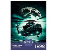 Adults Puzzles 1000 Piece Jigsaws Moonlit Helicopter Flight Jigsaws for Adults Toy Wall Decor Difficult Challenge Difficult And Challenge 52x38cm/1000pcs