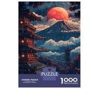Adults Puzzles 1000 Piece Jigsaws Moonlit Rain Over Mount Fuji Jigsaw for Adults Brain Teaser Game But Fun And Humorous Difficult And Challenge 38x26cm/1000pcs