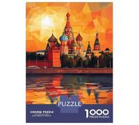 Adults Puzzles 1000 Piece Jigsaws Moscow Sunset Reflections Puzzle for Adults Relaxing Games Enhance Memory Unique Gifts for Birthday And Christmas 38x26cm/1000pcs
